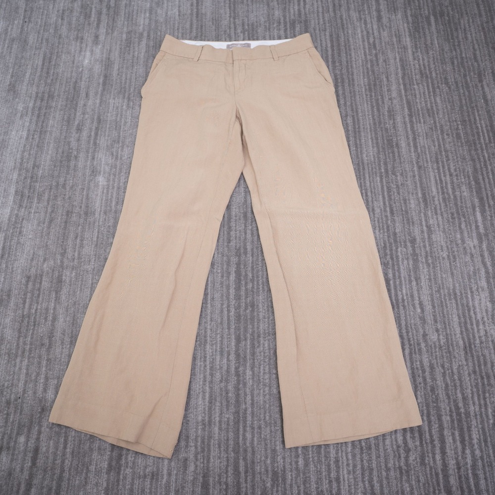 Banana Republic Womens Tan Khaki Wide Leg Trousers Pants Petite 00P Slacks